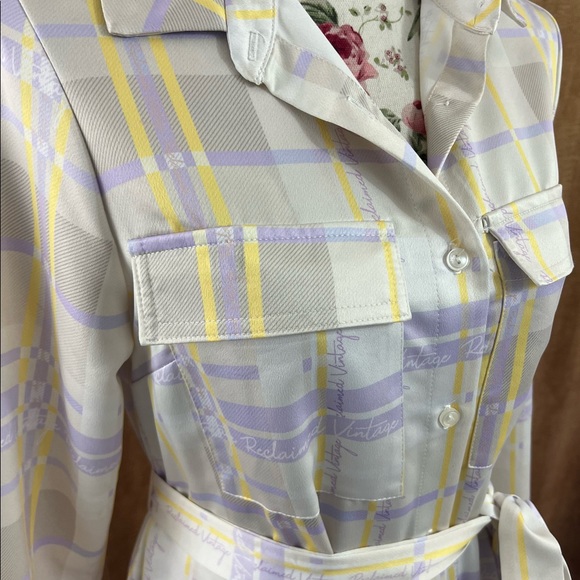 Reclaimed Vintage midi shirt dress in logo check print - Picture 5 of 8